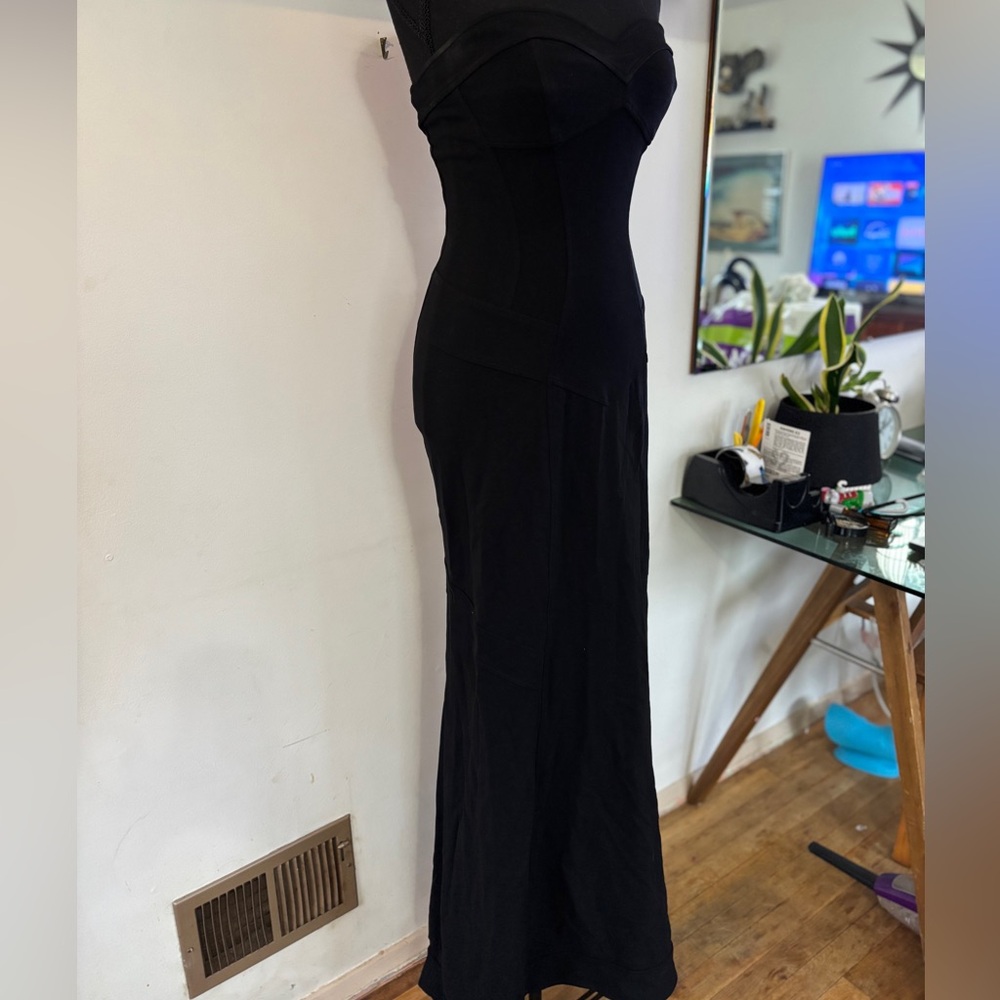 NWOT Diane Von Furstenberg DVF OLSEN GOWN Maxi Dress Corset detail Black SZ 2 - Picture 4 of 9